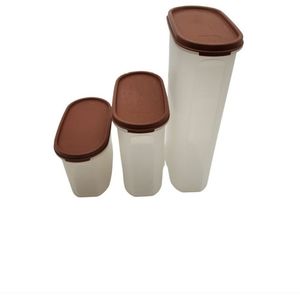Tupperware Modular mates #'s 2/3/5 brown seals